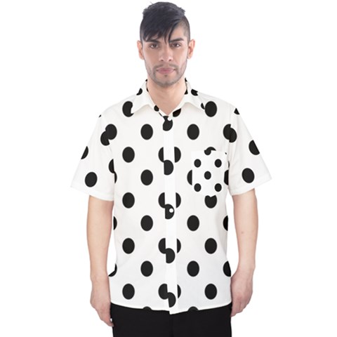 Black-and-white-polka-dot-pattern-background-free-vector Men s Hawaii Shirt by nate14shop