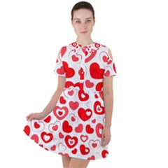 Cards-love Short Sleeve Shoulder Cut Out Dress  by nate14shop