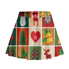 Christmas-pattern Mini Flare Skirt by nate14shop