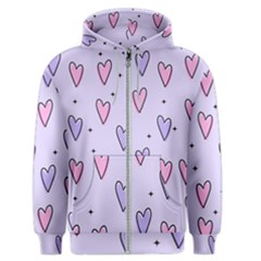 Heart-purple-pink-love Men s Zipper Hoodie by nate14shop