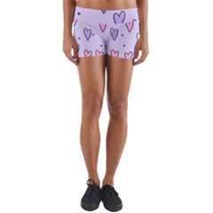 Heart-purple-pink-love Yoga Shorts by nate14shop