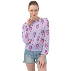 Heart-purple-pink-love Banded Bottom Chiffon Top by nate14shop