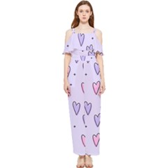 Heart-purple-pink-love Draped Sleeveless Chiffon Jumpsuit by nate14shop