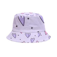 Heart-purple-pink-love Inside Out Bucket Hat by nate14shop