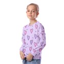 Heart-purple-pink-love Kids  Long Sleeve Tee with Frill  View2