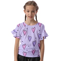 Heart-purple-pink-love Kids  Cut Out Flutter Sleeves by nate14shop