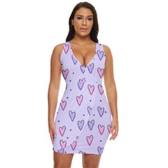 Heart-purple-pink-love Draped Bodycon Dress by nate14shop