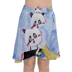 Panda Chiffon Wrap Front Skirt by nate14shop