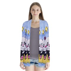 Panda Drape Collar Cardigan by nate14shop