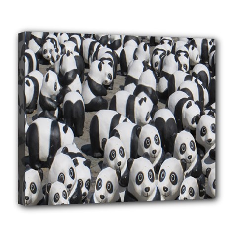 Panda-bear Deluxe Canvas 24  X 20  (stretched) by nate14shop