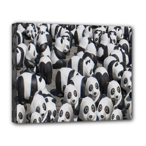 Panda-bear Deluxe Canvas 20  X 16  (stretched) by nate14shop