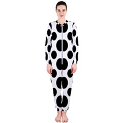 Seamless-polkadot-white-black Onepiece Jumpsuit (ladies) by nate14shop