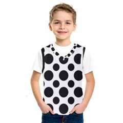 Seamless-polkadot-white-black Kids  Basketball Tank Top by nate14shop