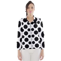 Seamless-polkadot-white-black Women s Windbreaker by nate14shop