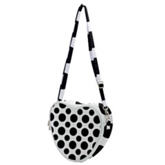 Seamless-polkadot-white-black Heart Shoulder Bag by nate14shop