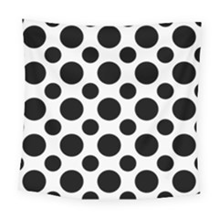 Seamless-polkadot-white-black Square Tapestry (large) by nate14shop