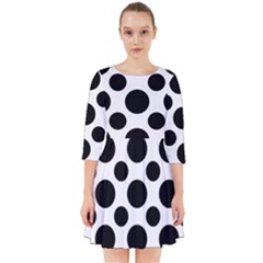 Seamless-polkadot-white-black Smock Dress by nate14shop