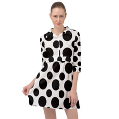 Seamless-polkadot-white-black Mini Skater Shirt Dress by nate14shop