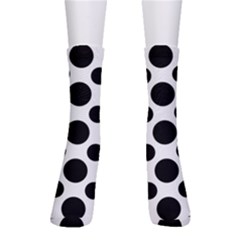 Seamless-polkadot-white-black Crew Socks by nate14shop