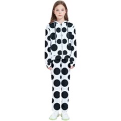 Seamless-polkadot-white-black Kids  Tracksuit by nate14shop