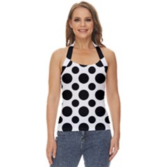 Seamless-polkadot-white-black Basic Halter Top by nate14shop