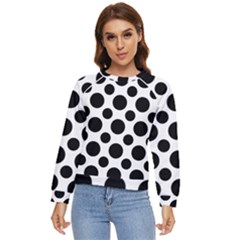 Seamless-polkadot-white-black Women s Long Sleeve Raglan Tee