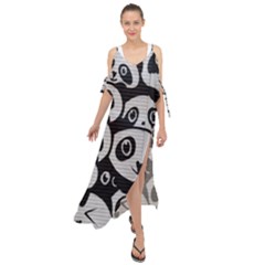 Street-art Maxi Chiffon Cover Up Dress