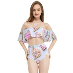 Valentines-day Halter Flowy Bikini Set  by nate14shop