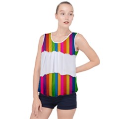 Art-and-craft Bubble Hem Chiffon Tank Top by nate14shop