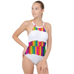 Art-and-craft High Neck One Piece Swimsuit by nate14shop