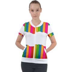 Art-and-craft Short Sleeve Zip Up Jacket