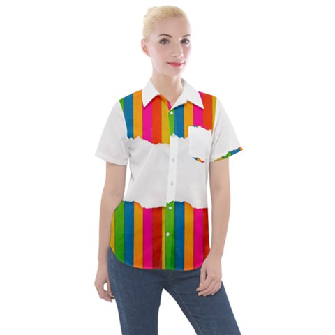 Art-and-craft Women s Short Sleeve Pocket Shirt by nate14shop