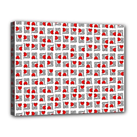 Spanish Love Phrase Motif Pattern Canvas 14  X 11  (stretched) by dflcprintsclothing