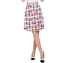 Spanish Love Phrase Motif Pattern A-line Skirt by dflcprintsclothing