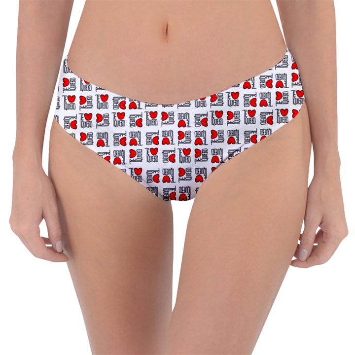 Spanish Love Phrase Motif Pattern Reversible Classic Bikini Bottoms