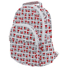 Spanish Love Phrase Motif Pattern Rounded Multi Pocket Backpack by dflcprintsclothing