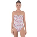 Spanish Love Phrase Motif Pattern Tie Back One Piece Swimsuit View1