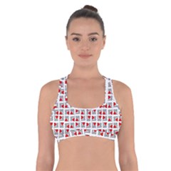 Spanish Love Phrase Motif Pattern Cross Back Sports Bra by dflcprintsclothing