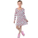 Spanish Love Phrase Motif Pattern Kids  Long Sleeve Velvet Dress View1