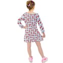 Spanish Love Phrase Motif Pattern Kids  Long Sleeve Velvet Dress View2