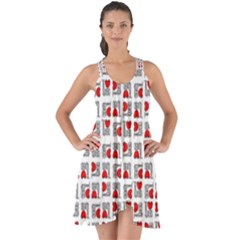 Spanish Love Phrase Motif Pattern Show Some Back Chiffon Dress by dflcprintsclothing