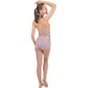 Spanish Love Phrase Motif Pattern Halter Front Plunge Swimsuit View2