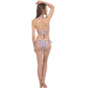 Spanish Love Phrase Motif Pattern Cross Front Halter Bikini Set View2