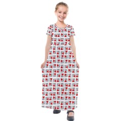 Spanish Love Phrase Motif Pattern Kids  Short Sleeve Maxi Dress by dflcprintsclothing