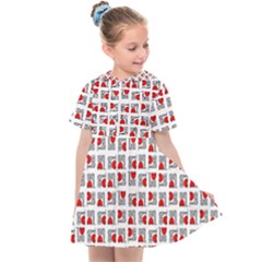 Spanish Love Phrase Motif Pattern Kids  Sailor Dress by dflcprintsclothing