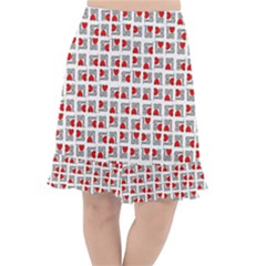 Spanish Love Phrase Motif Pattern Fishtail Chiffon Skirt by dflcprintsclothing