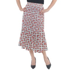 Spanish Love Phrase Motif Pattern Midi Mermaid Skirt by dflcprintsclothing