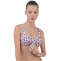 Spanish Love Phrase Motif Pattern Front Tie Bikini Top View1