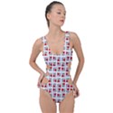 Spanish Love Phrase Motif Pattern Side Cut Out Swimsuit View1