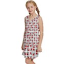 Spanish Love Phrase Motif Pattern Kids  Sleeveless Tiered Mini Dress View2